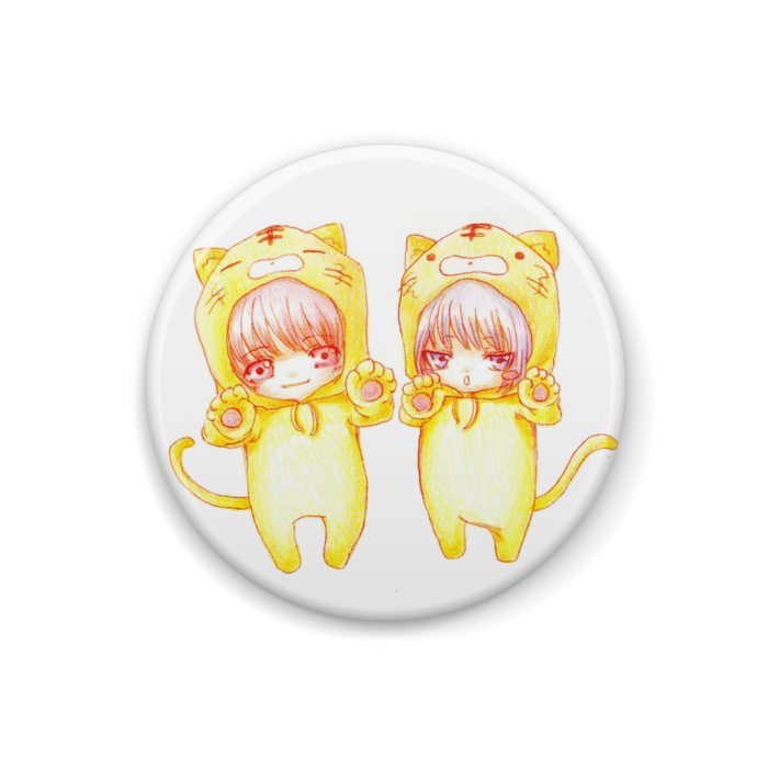トラ着ぐるみ缶バッジ - 32mm
