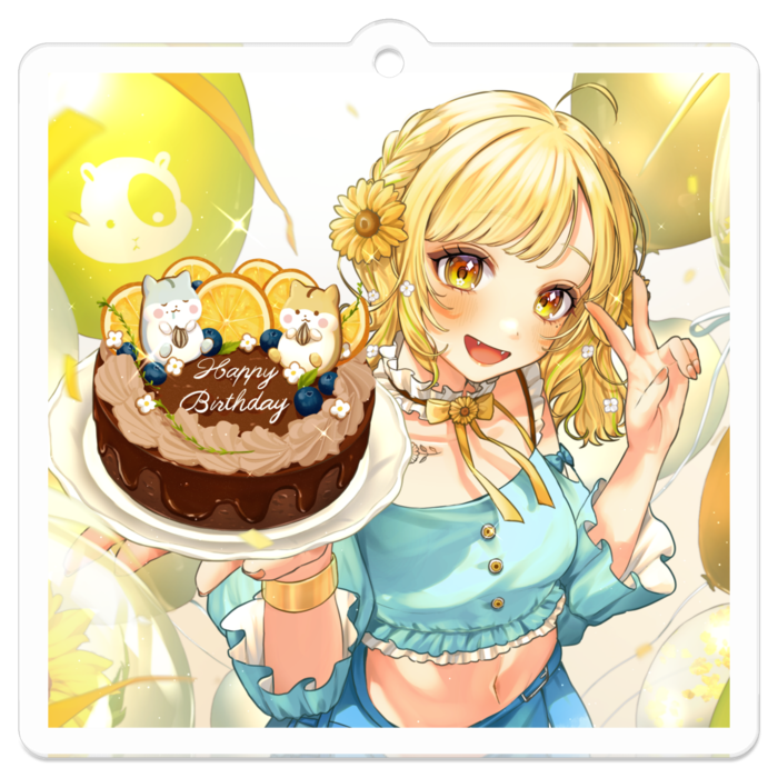 アクリルキーホルダー（コーティング） - 50 x 50 (mm)