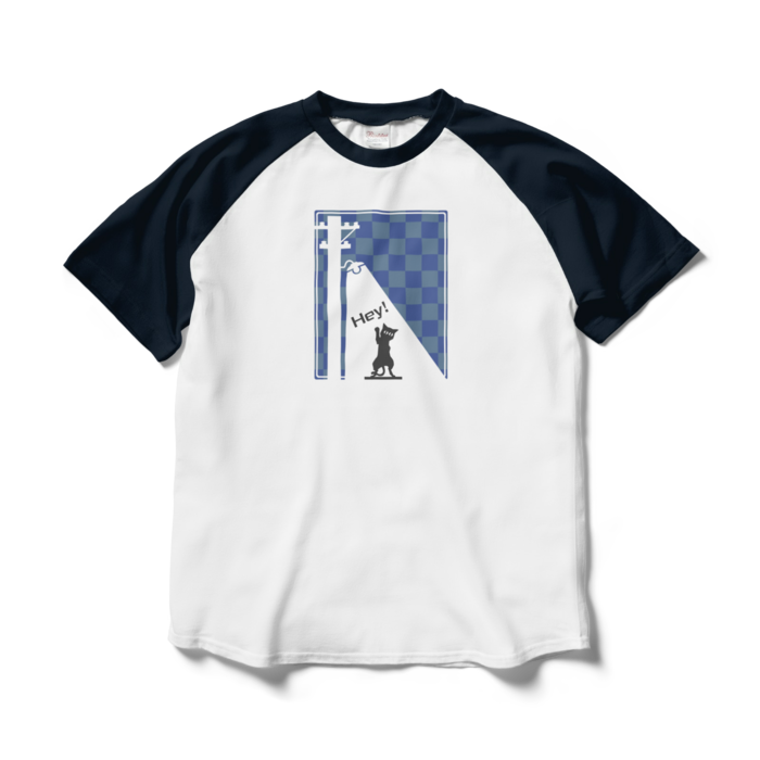ラグランTシャツ - L - ホワイト×ネイビー