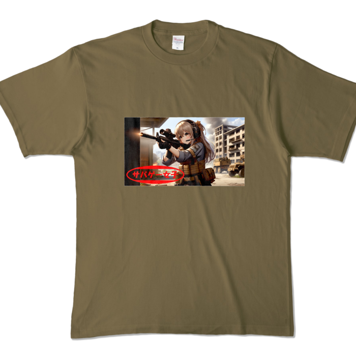 カラーTシャツ - XL - オリーブ (濃色)