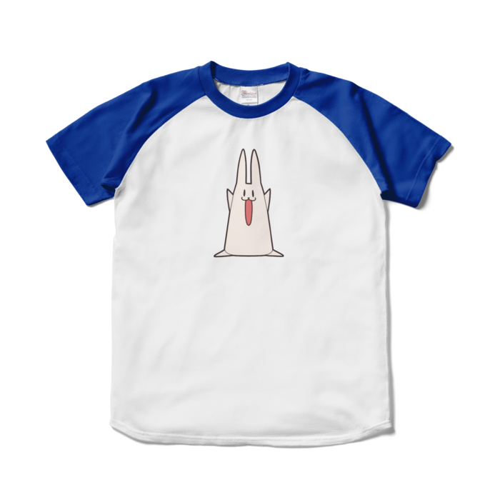 ラグランTシャツ - S - ホワイト×ロイヤルブルー