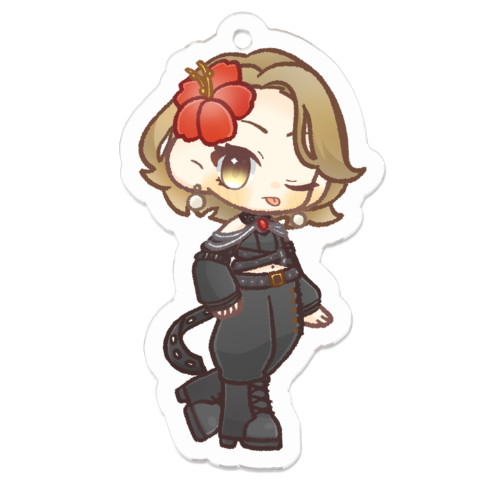 【りえぺこ新衣装】みにぺこアクリルキーホルダー【みにぺこBlackLether】「ショートヘア×パンツ」