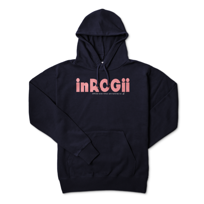 iRパーカー - L - ネイビー×サーモンピンクロゴ