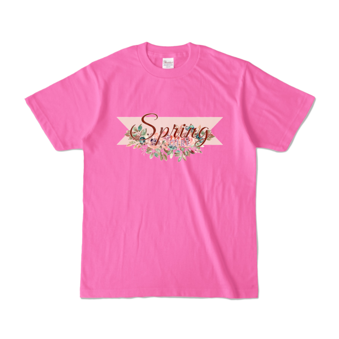 Color T-shirt - S - Pink (Dark)カラーTシャツ - S - ピンク (濃色)