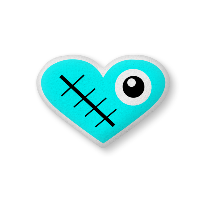 きずハートクッション（ライトブルー） - 大（H61×W86cm） - 片面(5)