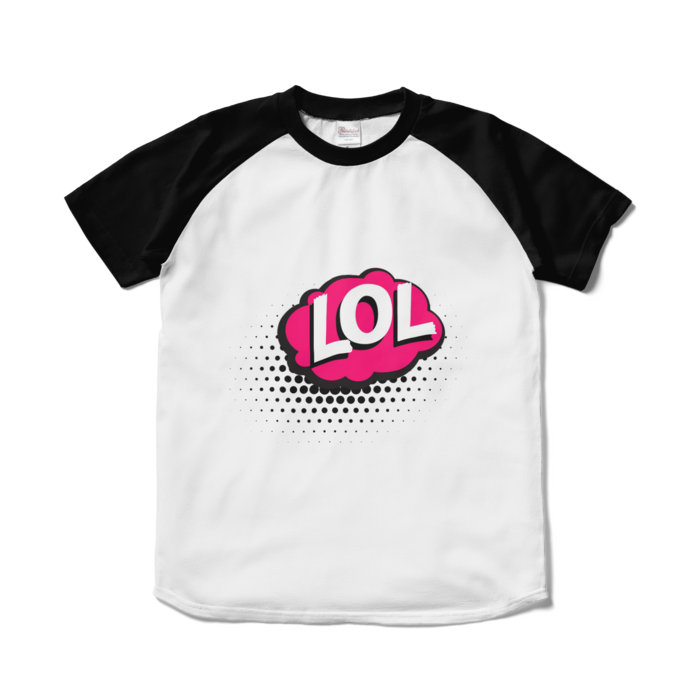 ラグランTシャツ - S - ホワイト×ブラック