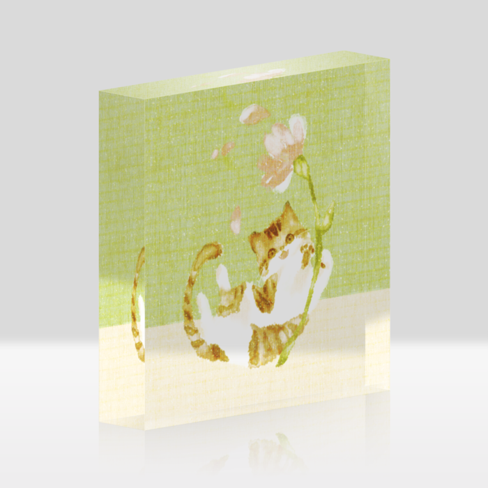 アクリルブロッククリア緑 - 100x100mm