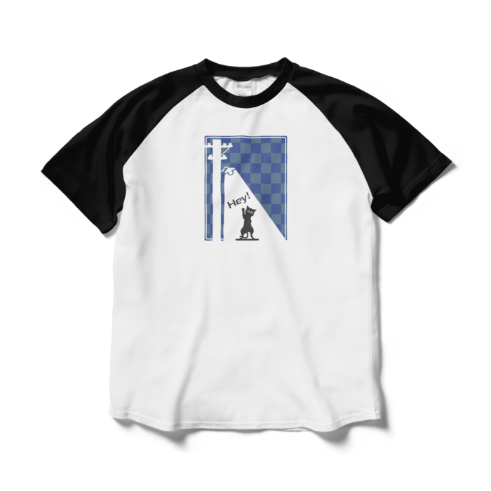 ラグランTシャツ - L - ホワイト×ブラック
