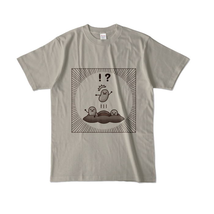 カラーTシャツ 白黒ver 灰 L