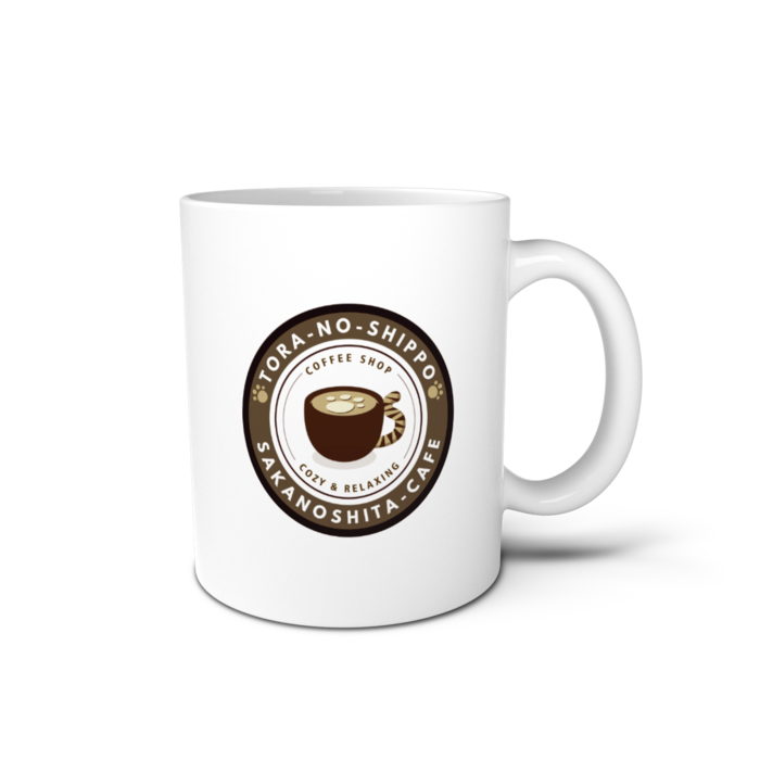 ロゴ　マグカップ　茶