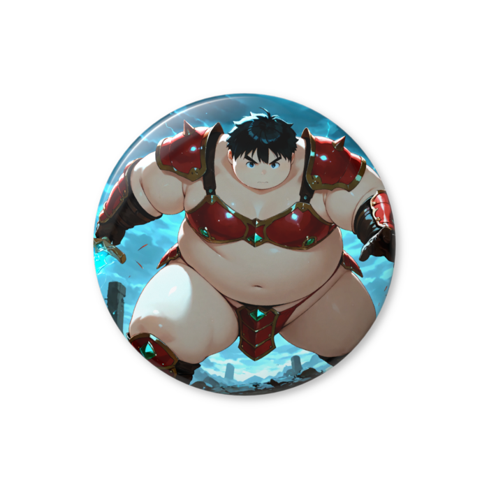 【缶バッジ(バリュー)】スライム戦士(赤鎧) 32mm