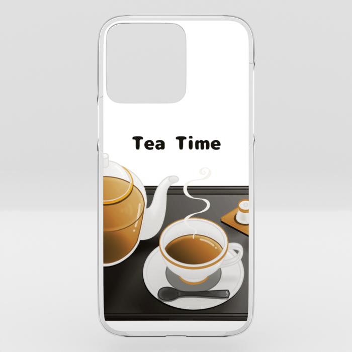 クリアiPhoneケース　紅茶×白背景　iPhone 14ProMax