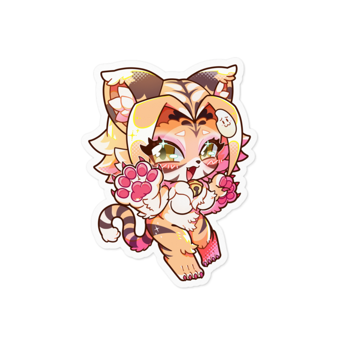 お姉さんケモノの姿ステッカー - 100 x 100 (mm)(3)