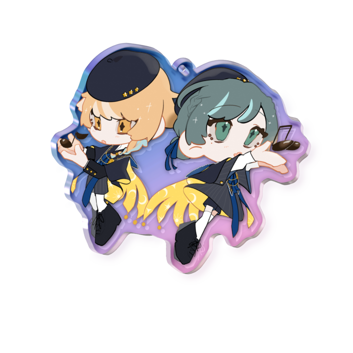 オーロラアクリルキーホルダー - 70 × 70mm