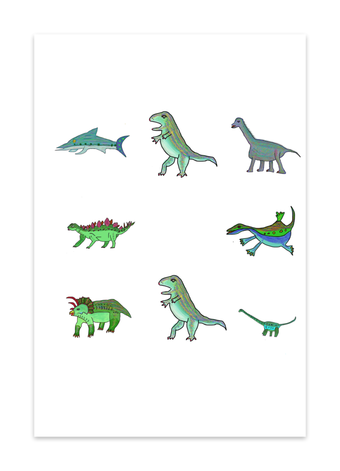 恐竜の仲間達のポストカード Hiroboab Booth