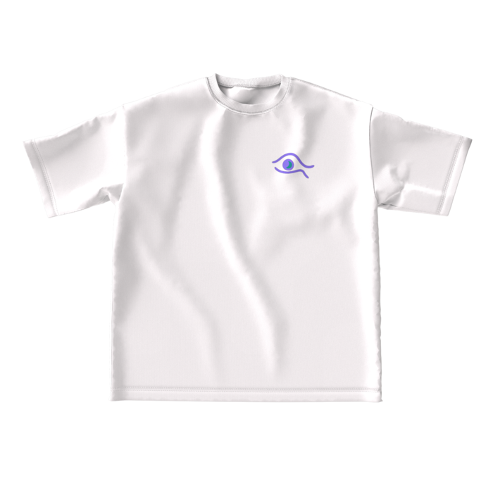 静寂の瞳 ビッグシルエットTシャツ ホワイト タイプB - L - 正面