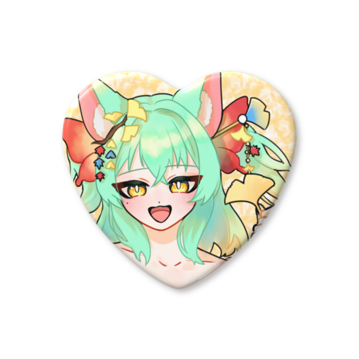 雪鈴・ハート缶バッジ