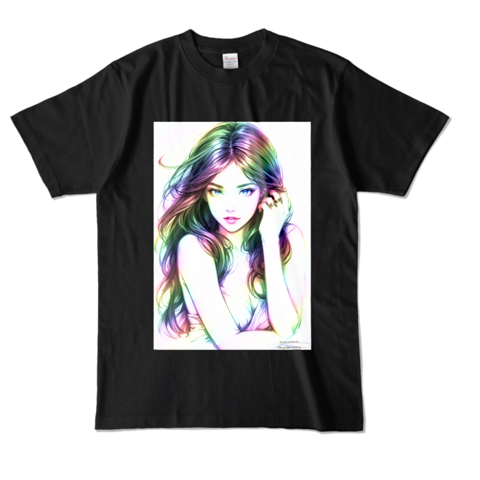(前面プリント)Dream Woman カラープリントTシャツ - L - ブラック (濃色)