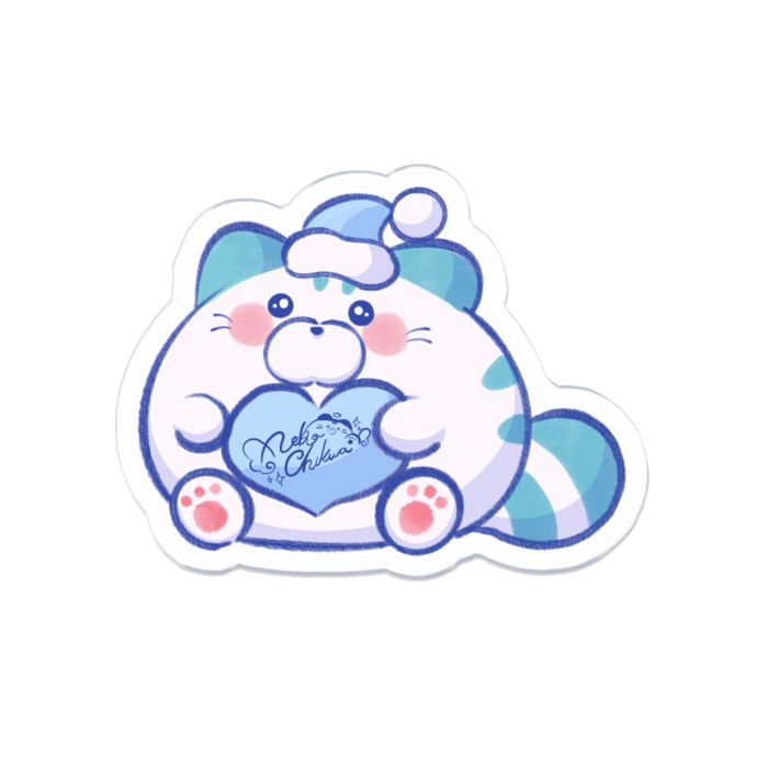 アクリルブローチ - 50 x 50 (mm)　ブルーちーくん