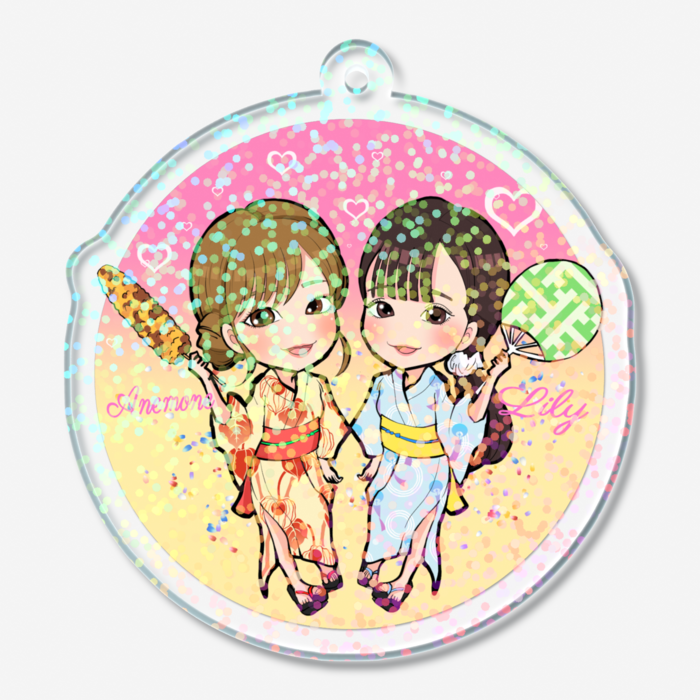 ホログラムアクリルキーホルダー - 50 × 50mm