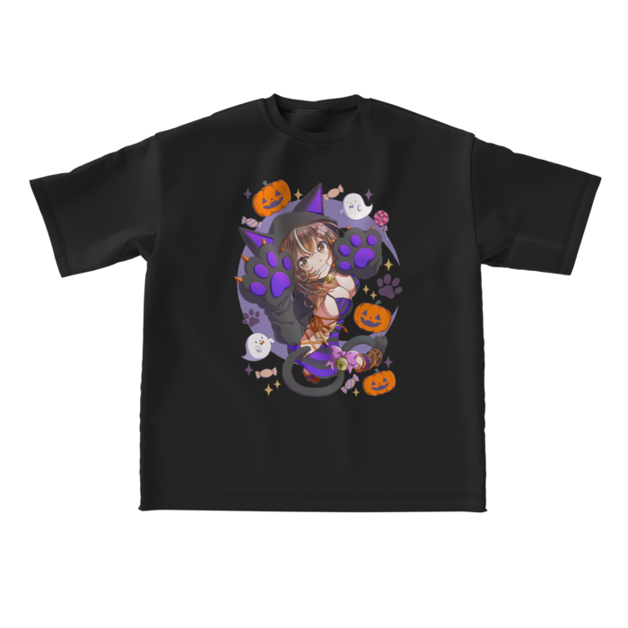 ビッグシルエットTシャツ(黒）  - L -