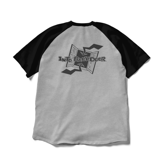 ラグランTシャツ - XL - 杢グレー×ブラック