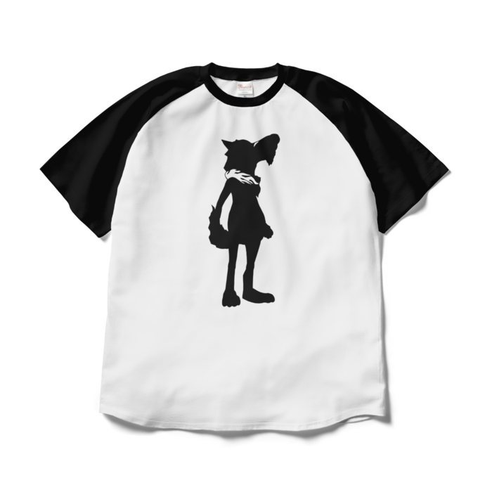ラグランTシャツ - XL - ホワイト×ブラック