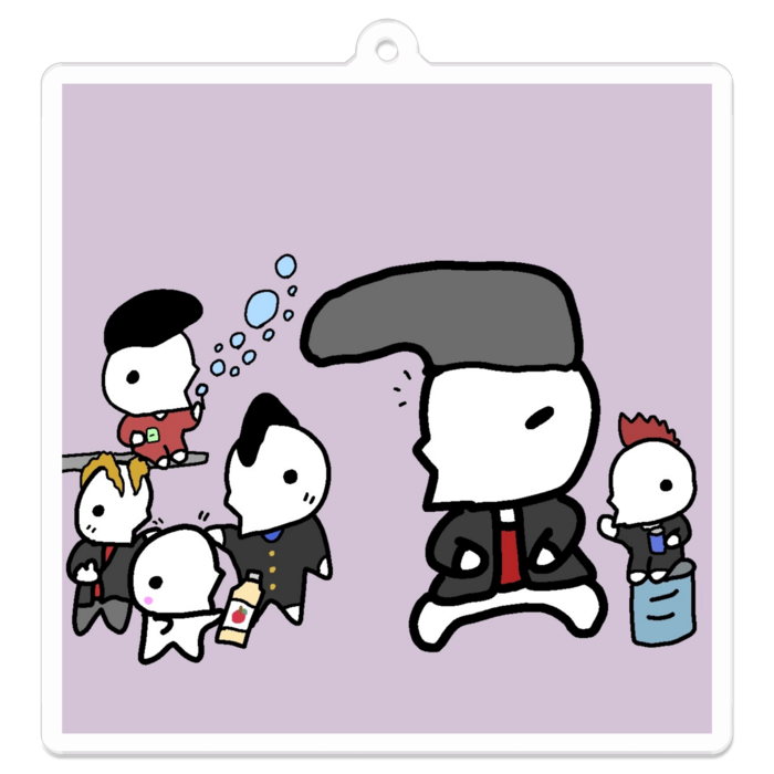 アクリルキーホルダー - 70 x 70 (mm) - へへっ、兄貴！ジュース買ってきやした！