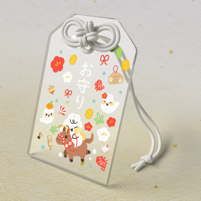 氷晶色 アクリルお守り - 50 × 80mm