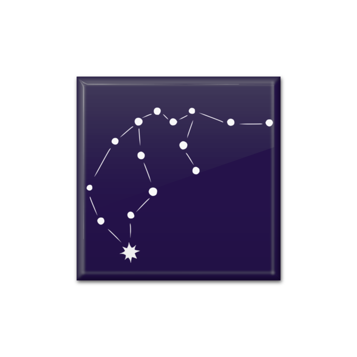 水瓶座缶バッジ - 四角形40mm