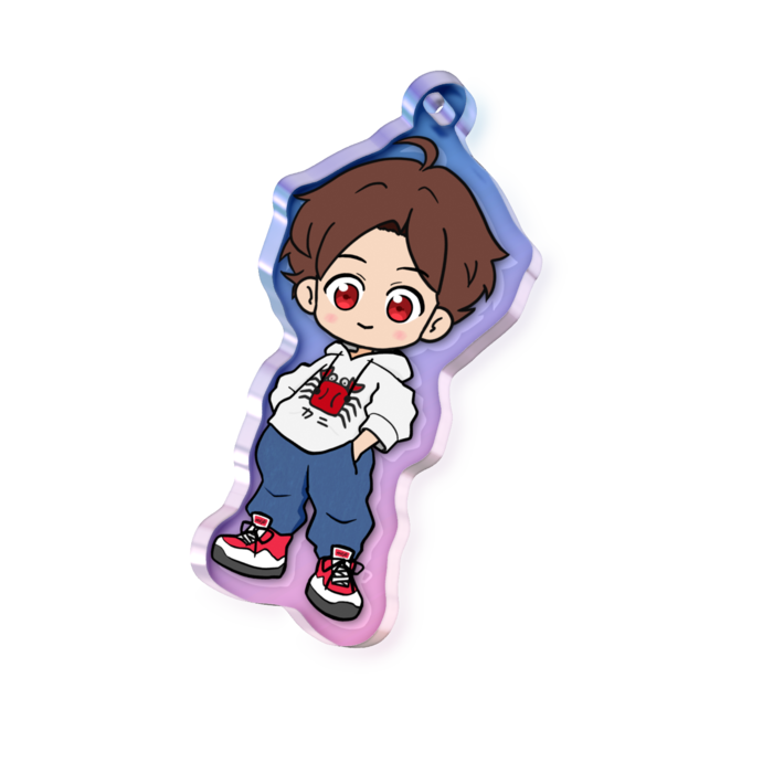 オーロラアクリルキーホルダー - 50 × 50mm