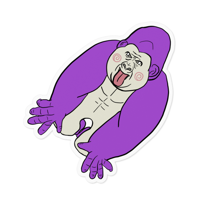 獅子のポーズをする紫ゴリラ Sakurakoooo Booth