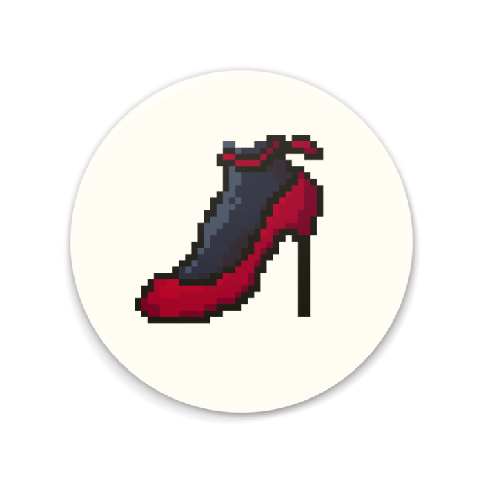 「ハイヒール（赤色）」　缶ミラー - 75mm