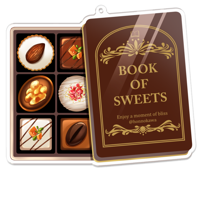 チョコアクリルキーホルダー - 100 x 100 (mm)