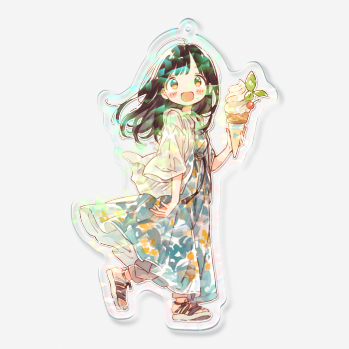 ホログラムアクリルキーホルダー - 100 × 100mm