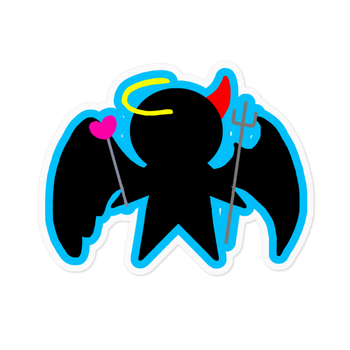 黒堕天使ちゃん青ステッカー