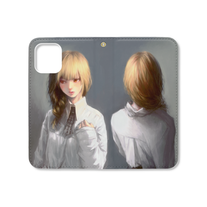 手帳型iPhoneケース(ベルトなし) - iPhone12 mini - ストラップ穴 あり