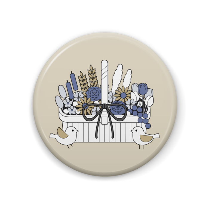 缶バッジA　円形　ベージュ　直径57mm