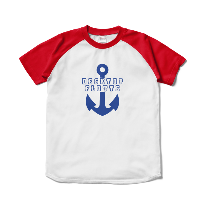 ラグランTシャツ - S - ホワイト×レッド