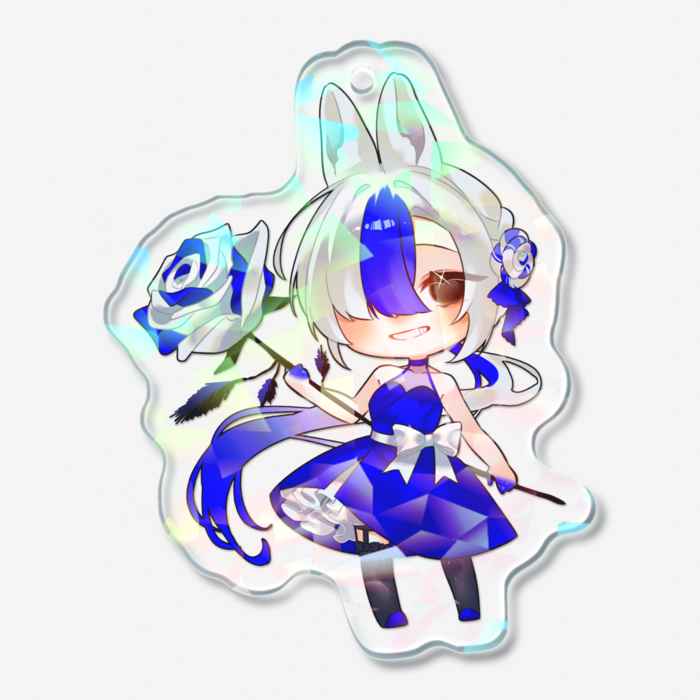 ホログラムアクリルキーホルダー - 50 × 50mm クリスタル