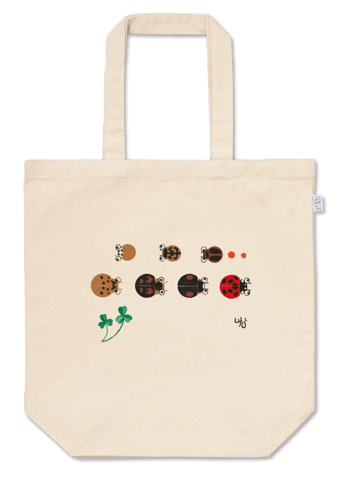 てんとう虫のトートバッグ - M - プリント面積小