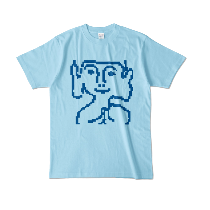 カラーTシャツ - L - ライトブルー (淡色)＋紺色のプリント