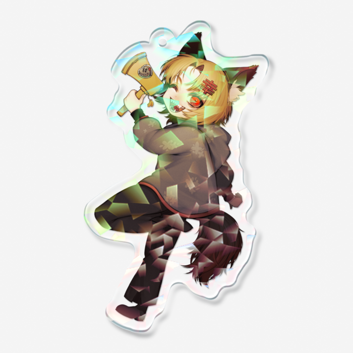 ホログラムアクリルキーホルダー - 70 × 70mm