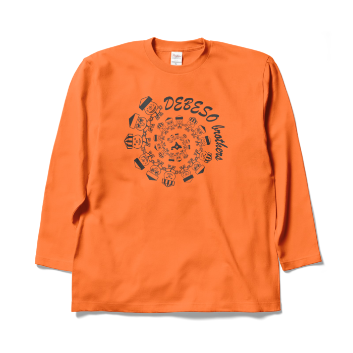 デベそブラザーズアンモナイトロングスリーブTシャツ - XL - オレンジ