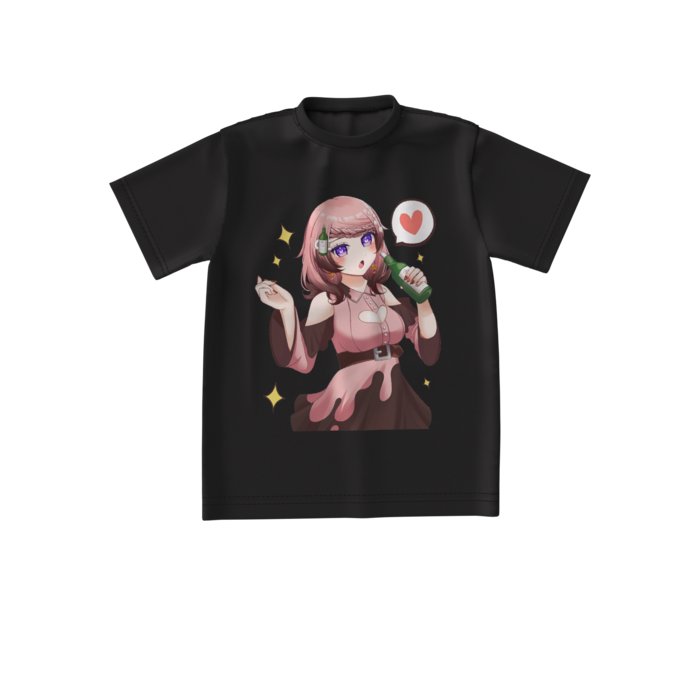 ブラック　酔いどれTシャツ - S - 