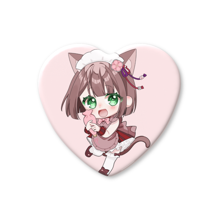 ハート缶バッジ - 57 × 52.5mm