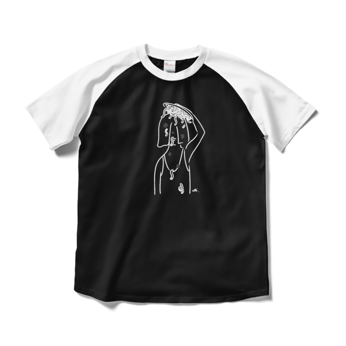 ラグランTシャツ - M - ブラック×ホワイト