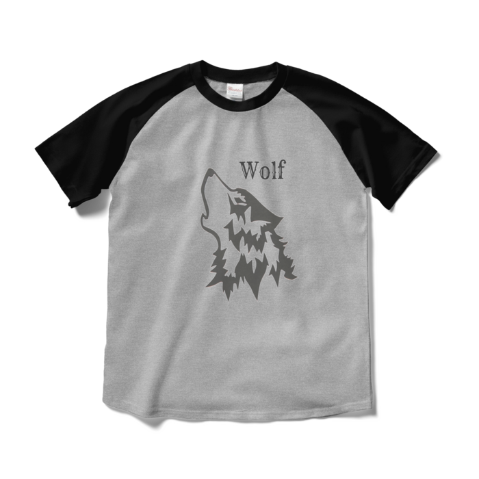 ラグランTシャツ - M - 杢グレー×ブラック