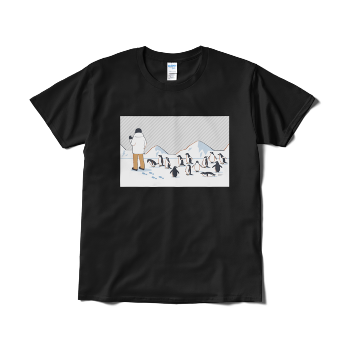 Tシャツ短納期　灰色×黒色　L