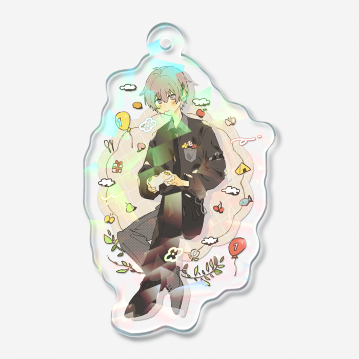 ホログラムアクリルキーホルダー - 50 × 50mm
